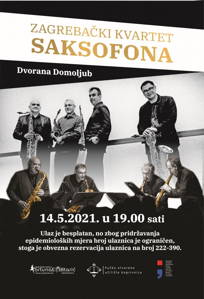 Zagrebački kvartet saksofona plakat