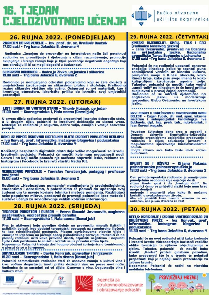 Tjedan cjeloživotnog učenja - plakat