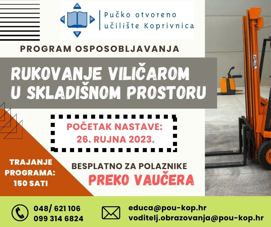 Vaučer - Rukovanje viličarom u skladišnom prostoru