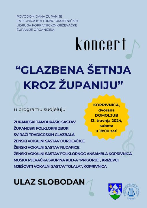 Glazbena šetnja kroz županiju